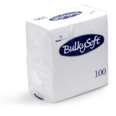 Servetele de Masa Bulkysoft, 100 Buc/Set, 33x33 cm, 2 Straturi, Albe, Servetele Albe Bulkysoft, Servetele de Masa 2 Straturi Bulkysoft, Accesorii de M foto