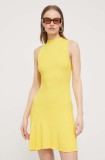 Desigual rochie TURNER culoarea galben, mini, evazată, 24SWVF08