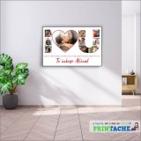 Tablou Canvas Personalizat cu 10 Fotografii I LOVE YOU si Mesaj. Decoratiune Casa, Cadou Unic. 