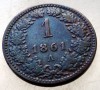 F.125 AUSTRIA 1 KREUZER 1861 A, Europa, Cupru (arama)