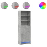 Cumpara ieftin Dulap inalt cu LED gri beton 69x32,5x200 cm lemn prelucrat