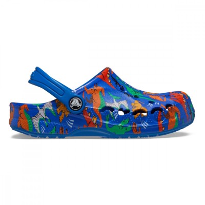 Saboti Crocs Baya Seasonal Printed Clog Kids Albastru - Bright Cobalt foto
