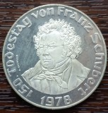 (A146) MONEDA DIN ARGINT AUSTRIA - 50 SCHILLING 1978, FRANZ SCHUBERT, PROOF, Europa