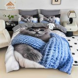 Cumpara ieftin Lenjerie pat single 5D,bumbac finet,4 piese,cearceaf cu elastic 140x200cm,cearceaf pilota 155x205cm,2 fete de perna 55x80cm-A1267