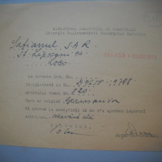 HOPCT DOCUMENT VECHI 312 MINISTERUL INDUSTRIEI COMERT EXTERIOR /BUCURESTI 1936