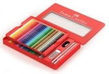 Culori Faber Castell 48/set + 4 Accesorii cutie metal