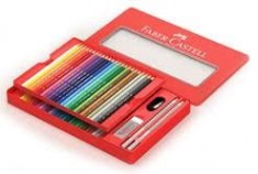 Culori Faber Castell 48/set + 4 Accesorii cutie metal foto