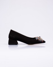 Pantofi eleganti cu aplicatii si toc mic 23ROV03006 foto