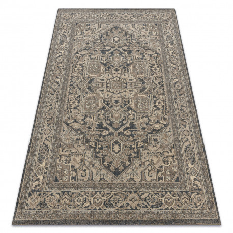 Covor de lana LEGEND 468 10 GB500 OSTA - Rozeta, cadru, exclusiv gri / bej, 240x340 cm