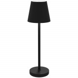 Lampă de masă HOMCOM din acril și metal cu 3 lumini albe 3600mAh, lampă de birou portabilă cu cablu inclus, &Oslash;11,2x36,5 cm, de culoare negru