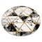 Exclusiv EMERALD covor 1020 cerc - glamour, stilat, marmură, triunghiurile negru / aur, cerc 160 cm