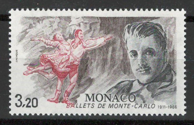 Monaco 1986 Mi 1758 MNH - A 75-a aniversare a baletului Monte Carlo foto