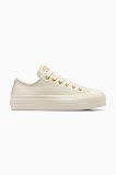 Converse tenisi de piele Chuck Taylor All Star Lift culoarea alb, A12765C