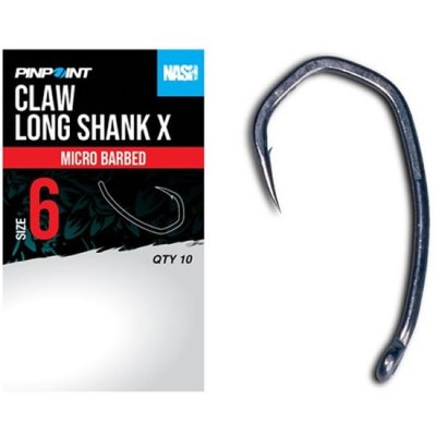 Carlige NASH Claw Long Shank X Size 2, 10buc/pac foto