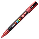Marker PC-3M Posca cu vopsea pe baza de apa,varf fin, 0.9-1.3 mm,rosu cu sclipici
