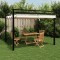 Gossi foisor de gradina acoperis retractabil crem 3x3 m aluminiu