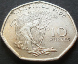 Moneda exotica 10 RUPII - MAURITIUS, anul 2000 * cod 3278