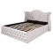 Pat Matrimonial Laura tapitat cu somiera rabatabila diverse dimensiuni, culoare Crem - 160x200
