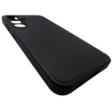 Husa spate Auto Focus aspect Carbon, silicon negru, pentru Samsung Galaxy S25
