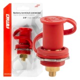 Conector baterie plus rosu cu capac protectie M10 3/8, 12-48V, 250A AMiO