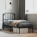 VidaXL Cadru de pat metalic cu tăblie, negru, 80x200 cm 373878