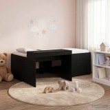 Cumpara ieftin Cadru de Pat Inalt pentru Copii cu Birou Negru 80 x 200 cm