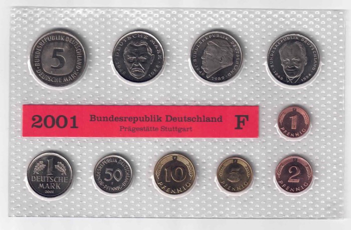 7 SETURI Marci Proof Germania 1997-2001 litere diferite