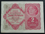 Bancnota istorica 2 COROANE/ KRONEN- AUSTRIA, anul 1922 *cod 389 = A.UNC unifata