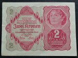 Bancnota istorica 2 COROANE/ KRONEN- AUSTRIA, anul 1922 *cod 389 = A.UNC unifata