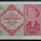 Bancnota istorica 2 COROANE/ KRONEN- AUSTRIA, anul 1922 *cod 389 = A.UNC unifata