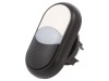 Comutator dublu 22mm alb/negru IP66 plat