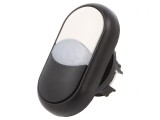 Comutator dublu 22mm alb/negru IP66 plat