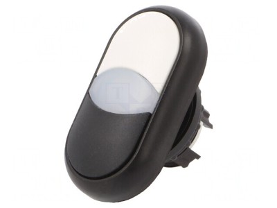 Comutator dublu 22mm alb/negru IP66 plat foto
