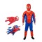 Set costum clasic Spiderman KidMania&reg; cu muschi si doua manusi lansator pentru copii 3-5 ani 90-110 cm