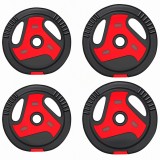 SPORTNOW Set 4 discuri de greutăți pentru sală, 25 kg, orificiu 2,5 cm, negru | Aosom Romania