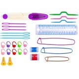 Cumpara ieftin Set de 27 accesorii crosetat format din ace,foarfeca,centimetru,huse,contori,unelte, Dactylion