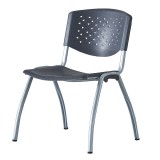 Scaun conferinta, spatar si sezut PP, stivuibil, model perforat, negru