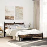 VidaXL Cadru pat fără saltea, stejar fumuriu 80x200 cm lemn prelucrat