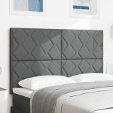 Cap de pat LED vidaXL cu design blocuri de diamante gri &icirc;nchis 144 cm țesătură