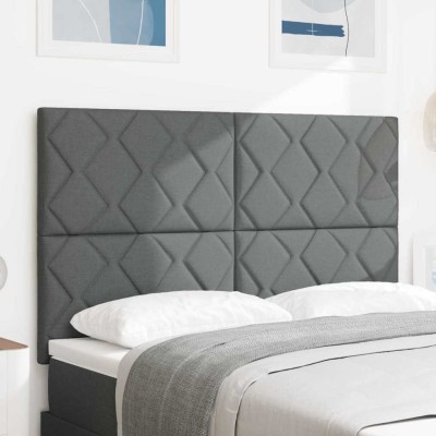 vidaXL Tăblie din Țesătură Geometric Manual Gri &amp;icirc;nchis 160 cm țesătură foto