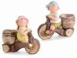 Cumpara ieftin Set 2 figurine Copii cu ghiveci 26.5x12.5x23.5 cm