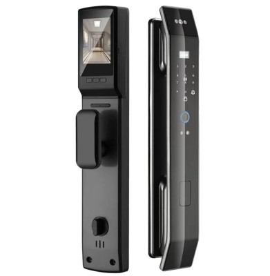 Incuietoare Inteligenta ambrasmart cu Recunoastere Faciala 3D, Aplicatie Tuya, Interfon cu Interfata Vizuala si Conectivitate WiFi, Negru, Deblocare M foto