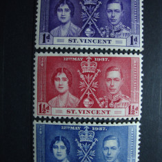 ST. VICENT 1937 SERIE INCORONAREA GEORGE VI MH