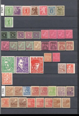 D.D.R.1945/1990 Colectie cronologica timbre nestampilate in 2 (doua) clasoare foto