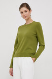 Sisley pulover din amestec de lana femei, culoarea verde, light