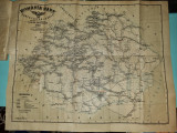 romania mare - harta cailor ferate insotita de un index alfabetic -din anul 1920