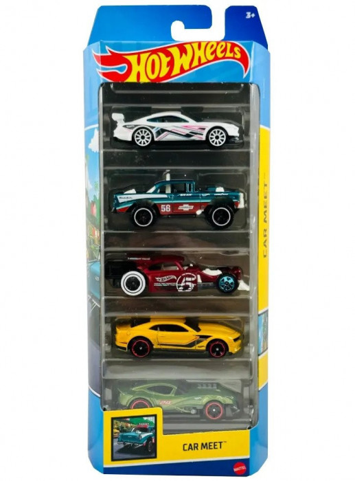 SET 5 MASINI HOT WHEELS CAR MEET SuperHeroes ToysZone