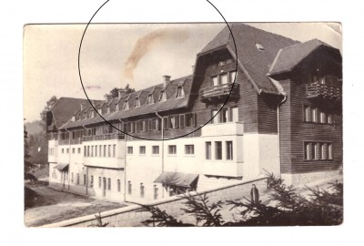 CP Borsec - Pavilionul central. Baile calde, RPR, circulata 1960, patata foto