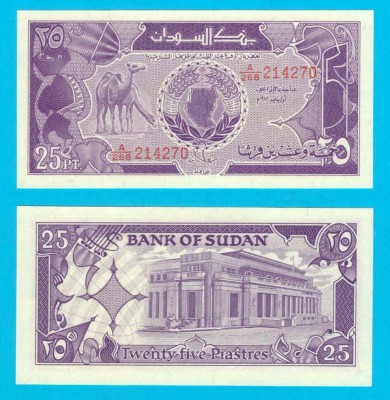 Sudan (p#37) 25 Piastres 1987 UNC &amp;#039;Dromaderi&amp;#039; serie: 2142xx foto