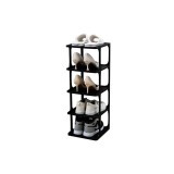 Organizator de &icirc;ncălțăminte cu 5 niveluri, spațiu optimizat, stivabil &ndash; Negru
